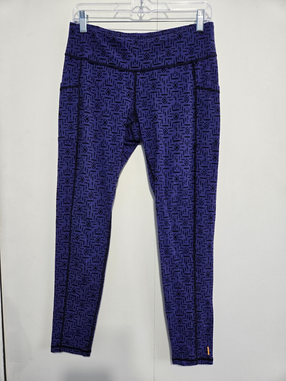 Lucy Powermax Purple Geometric Athletic Leggings Pockets Large